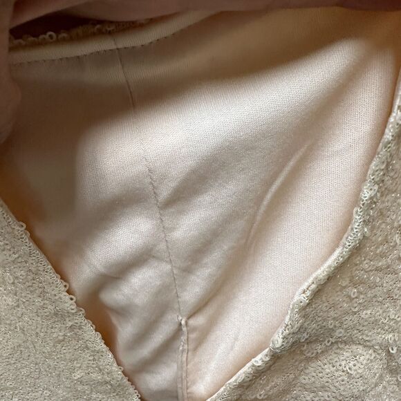 Lulu’s Start the Night Off Pink Cream Sequin Cowl Neck Bodycon Mini Dress S NWT - Picture 7 of 14